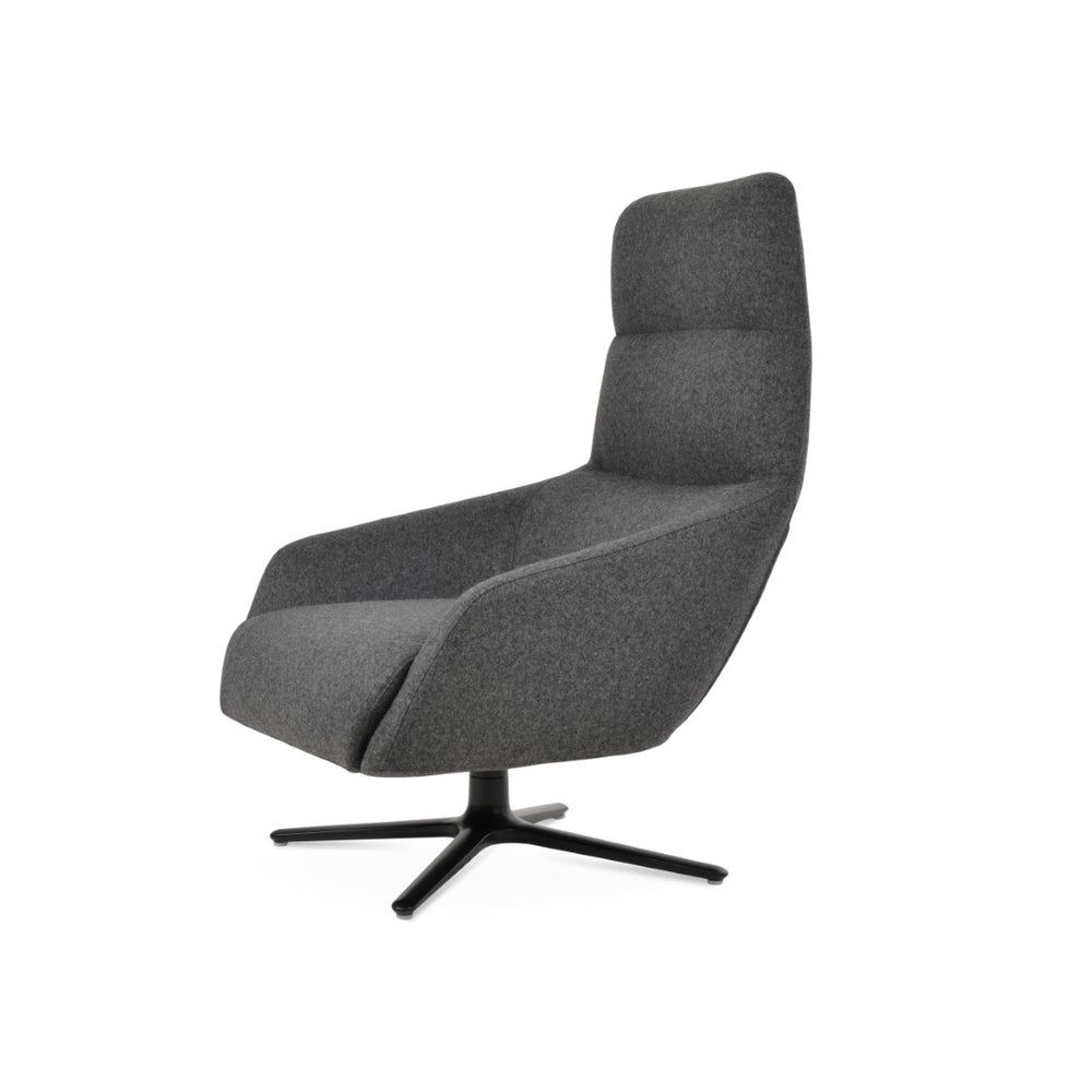 Soho Concept Barcelona Armchair Lounge Oval Base - Elegant Wool Upholstery, Durable Design, 10-year Guarantee Black,Dark Grey  Soho-concept-dining-chair-12848
