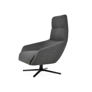 Soho Concept Barcelona Armchair Lounge Oval Base - Elegant Wool Upholstery, Durable Design, 10-year Guarantee Black,Dark Grey  Soho-concept-dining-chair-12848