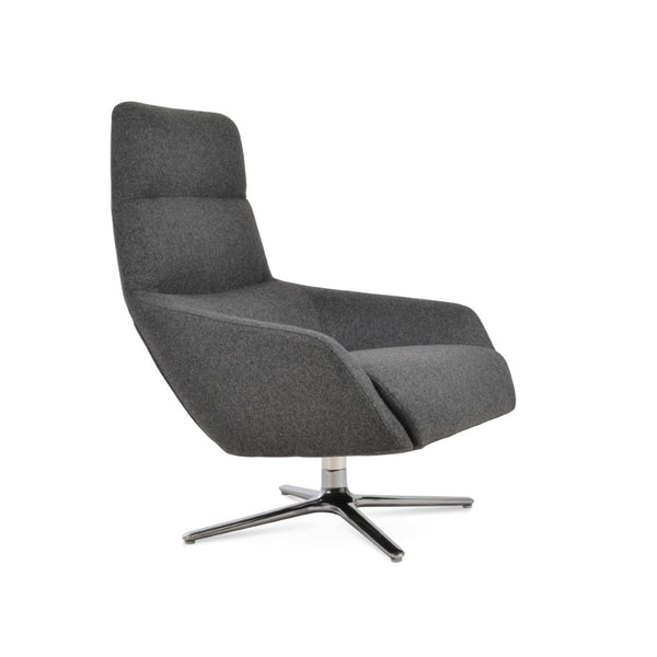Soho Concept Barcelona Armchair - Premium Wool Upholstery, 10-year Guarantee, Stylish Oval Base, 350 Lbs Capacity Dark Grey  Soho-concept-dining-chair-12847