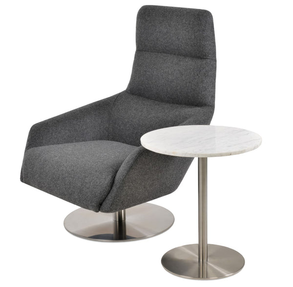 Soho Concept Barcelona Armchair Swivel Round - Stylish Wool Upholstery, 10-year Guarantee, Durable Design, Dark Grey Dark Grey  Soho-concept-dining-chair-12793