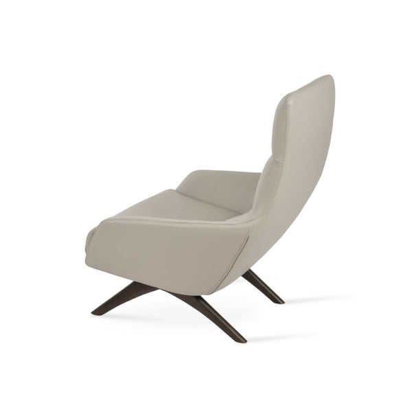 Soho Concept Barcelona Armchair - Classic Elegance With Leatherette Upholstery & Ottoman, 2-year Guarantee! Light Grey,Walnut  Soho-concept-dining-chair-12797