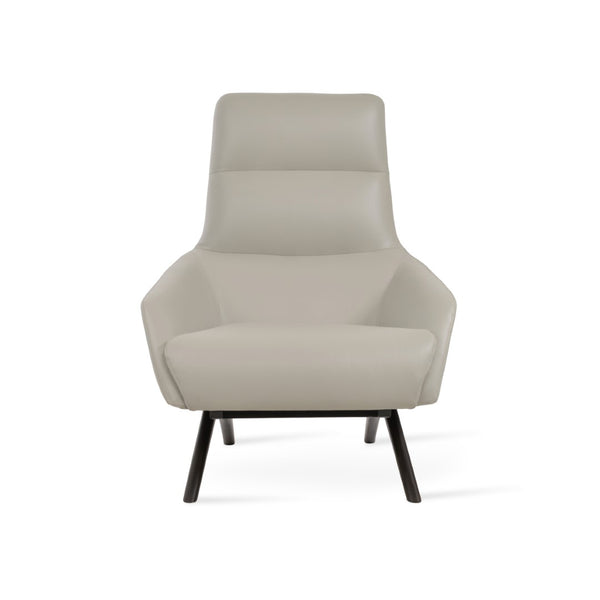 Soho Concept Barcelona Armchair - Classic Elegance With Leatherette Upholstery & Ottoman, 2-year Guarantee! Light Grey,Walnut  Soho-concept-dining-chair-12799