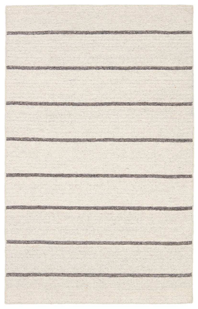 Jaipur Living Bavell Almeda Bav02 Tufted Handmade 100% Wool Lines Stripes Indoor Rug Ivory, Dark Gray 100% Wool, 100% Cotton Rug160733