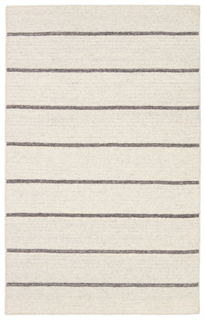 Jaipur Living Bavell Almeda Bav02 Tufted Handmade 100% Wool Lines Stripes Indoor Rug Ivory, Dark Gray 100% Wool, 100% Cotton Rug160733