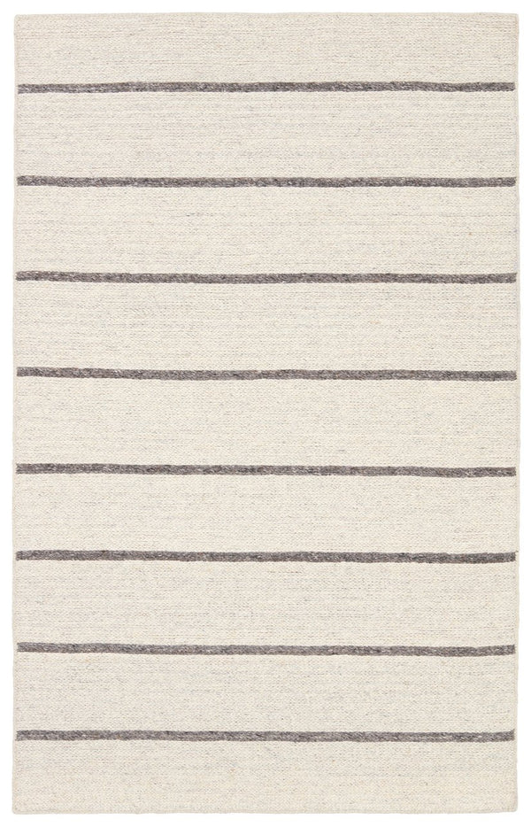 Jaipur Living Bavell Almeda Bav02 Tufted Handmade 100% Wool Lines Stripes Indoor Rug Ivory, Dark Gray 100% Wool, 100% Cotton Rug160733
