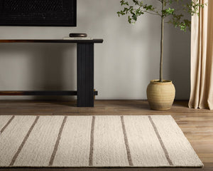 Jaipur Living Bavell Almeda Bav02 Tufted Handmade 100% Wool Lines Stripes Indoor Rug Ivory, Dark Gray 100% Wool, 100% Cotton Rug160733