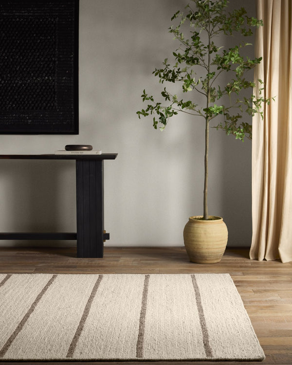 Jaipur Living Bavell Almeda Bav02 Tufted Handmade 100% Wool Lines Stripes Indoor Rug Ivory, Dark Gray 100% Wool, 100% Cotton Rug160733