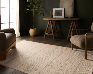 Jaipur Living Bavell Almeda Bav03 Tufted Handmade 100% Wool Lines Stripes Indoor Rug Tan, Beige 100% Wool, 100% Cotton Rug160737