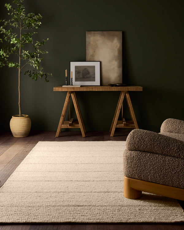 Jaipur Living Bavell Almeda Bav03 Tufted Handmade 100% Wool Lines Stripes Indoor Rug Tan, Beige 100% Wool, 100% Cotton Rug160737