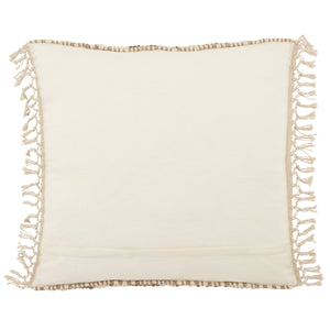 Jaipur Living Jaipur Living Boucle Chevron Wool Blend Pillow Cover with Macrame Tassel Trim Olive PLC102405