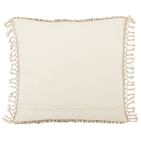 Jaipur Living Jaipur Living Boucle Chevron Throw Pillow with Macrame Tassel Trim Boho Square Accent Olive Poly Fill PLW103671