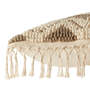Jaipur Living Jaipur Living Boucle Chevron Wool Blend Pillow Cover with Macrame Tassel Trim Olive PLC102405
