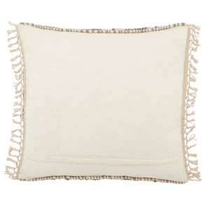 Jaipur Living Jaipur Living Boucle Chevron Wool Blend Pillow Cover with Macrame Tassel Trim Gray PLC102406