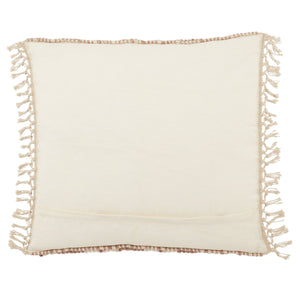 Jaipur Living Jaipur Living Boucle Chevron Wool Blend Pillow Cover with Macrame Tassel Trim Mauve PLC102407