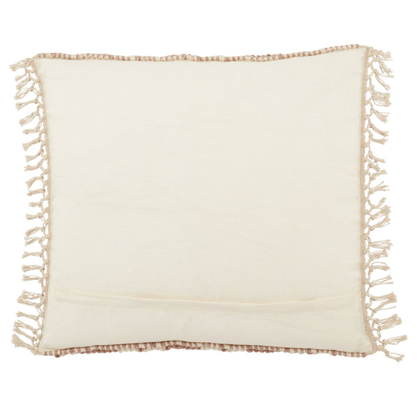 Jaipur Living Jaipur Living Boucle Chevron Throw Pillow with Macrame Tassel Trim Boho Square Accent Mauve Down PLW103674