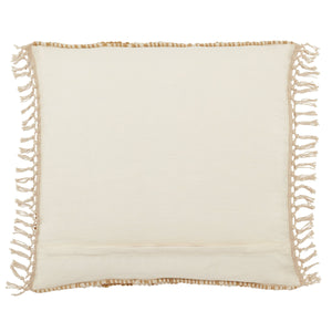 Jaipur Living Jaipur Living Boucle Chevron Wool Blend Pillow Cover with Macrame Tassel Trim Gold PLC102408