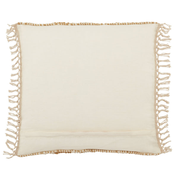 Jaipur Living Jaipur Living Boucle Chevron Throw Pillow with Macrame Tassel Trim Boho Square Accent Gold Down PLW103676