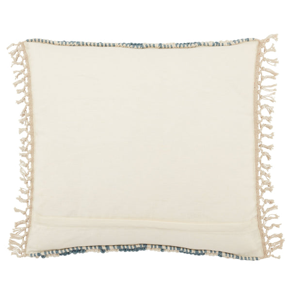 Jaipur Living Jaipur Living Boucle Chevron Wool Blend Pillow Cover with Macrame Tassel Trim Blue PLC102409