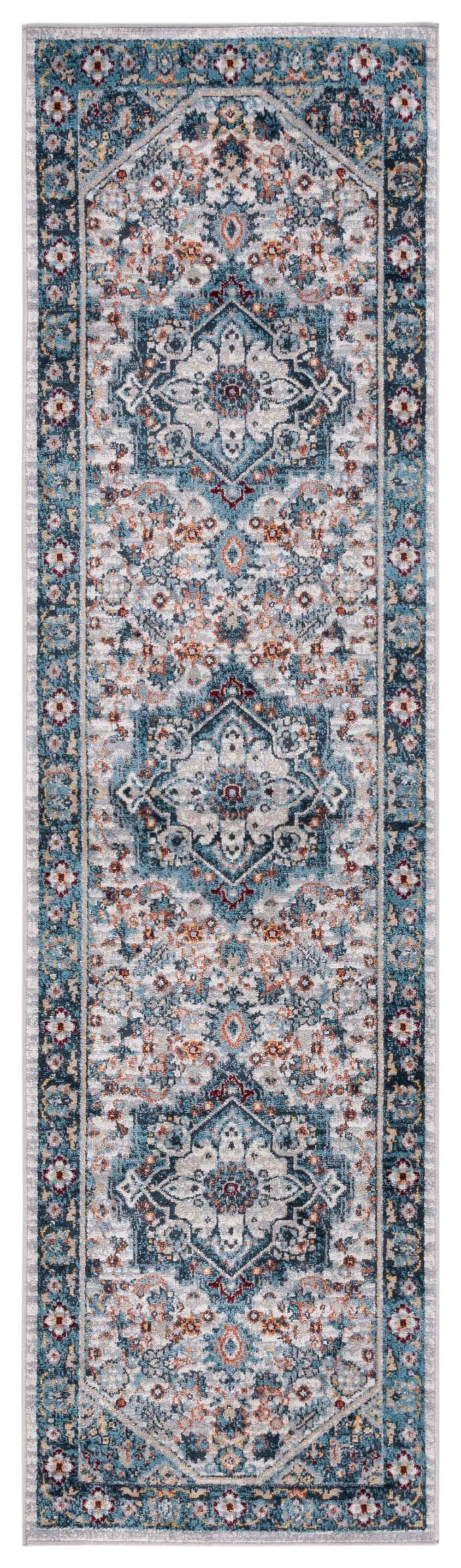 Safavieh Bayside 110 Flat Weave Traditional Rug Blue / Grey 2'-2" x 8'