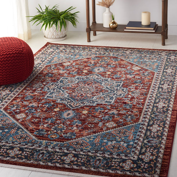 Safavieh Bayside 110 Flat Weave Traditional Rug Red / Blue 9' x 12'