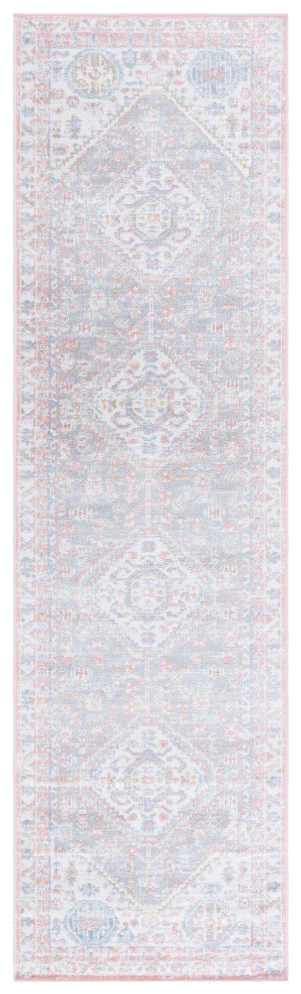Safavieh Bayside Large Rectangle Area Rug - Elegant Turkish Design In Ivory With Blue And Pink Hues Ivory ,Blue Pink Polyester Bay118a-5r