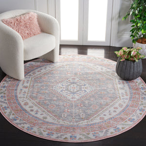 Safavieh Bayside Large Rectangle Area Rug - Elegant Turkish Design In Ivory With Blue And Pink Hues Ivory ,Blue Pink Polyester Bay118a-5r
