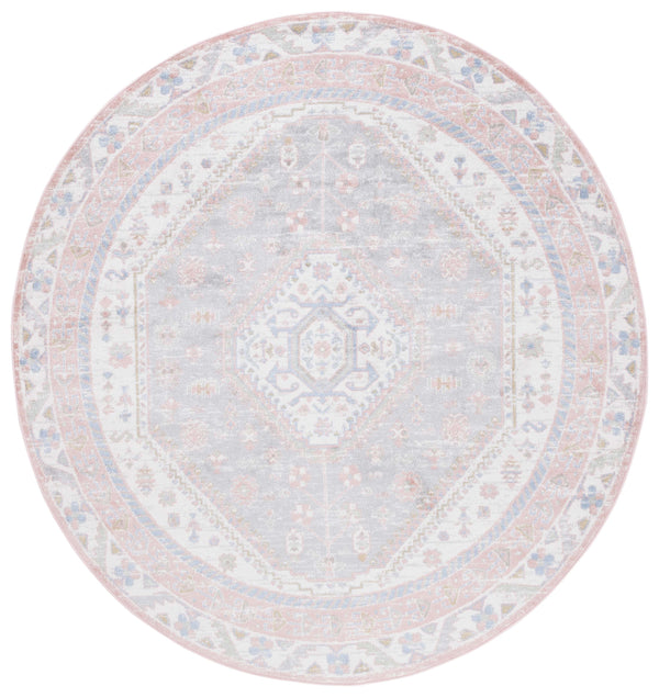 Safavieh Bayside Large Rectangle Area Rug - Elegant Turkish Design In Ivory With Blue And Pink Hues Ivory ,Blue Pink Polyester Bay118a-5r
