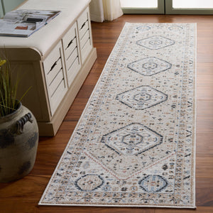 Safavieh Bayside Traditional Ivory And Beige Blue Runner Area Rug - Elegance Meets Easy Care For Any Space Ivory ,Beige Blue Polyester Bay118b-28