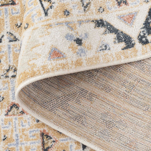 Safavieh Bayside Traditional Ivory And Beige Blue Runner Area Rug - Elegance Meets Easy Care For Any Space Ivory ,Beige Blue Polyester Bay118b-5