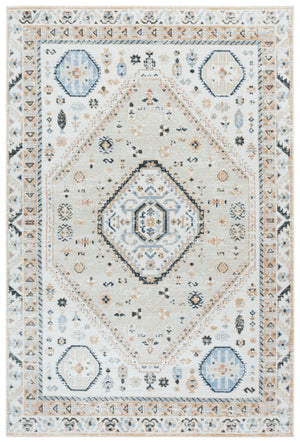 Safavieh Bayside Traditional Ivory And Beige Blue Runner Area Rug - Elegance Meets Easy Care For Any Space Ivory ,Beige Blue Polyester Bay118b-5