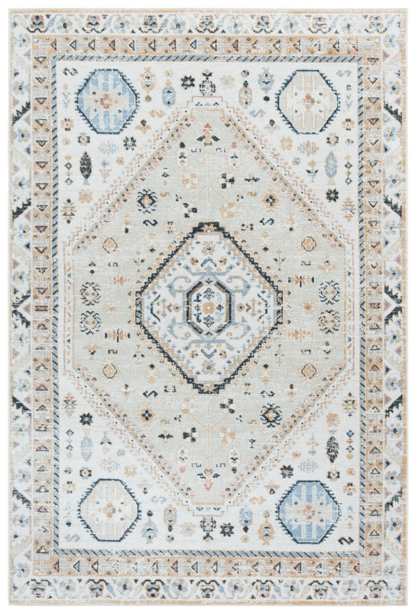 Safavieh Bayside Large Rectangle Area Rug - Elegant Turkish Design In Ivory With Blue And Pink Hues Ivory ,Beige Blue Polyester Bay118b-8