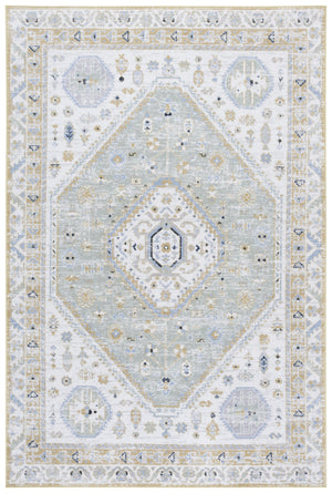 Safavieh Bayside Large Rectangle Area Rug - Elegant Turkish Design In Ivory With Blue And Pink Hues Gold ,Green Polyester Bay118d-8