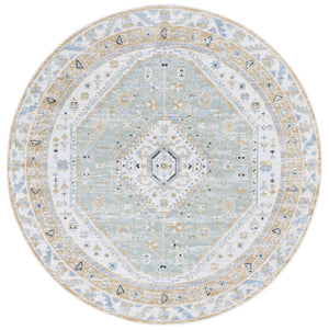 Safavieh Bayside Large Rectangle Area Rug - Elegant Turkish Design In Ivory With Blue And Pink Hues Gold ,Green Polyester Bay118d-8