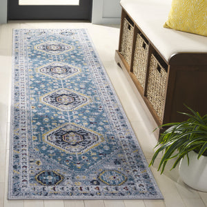 Safavieh Bayside Large Rectangle Area Rug - Elegant Turkish Design In Ivory With Blue And Pink Hues Blue ,Grey Polyester Bay118l-4