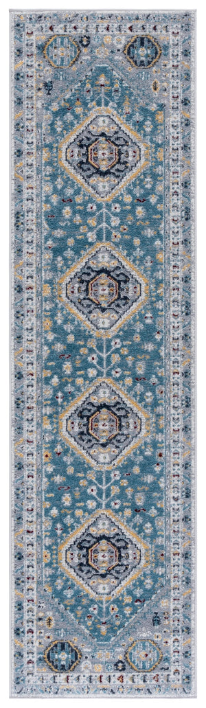 Safavieh Bayside Traditional Ivory And Beige Blue Runner Area Rug - Elegance Meets Easy Care For Any Space Blue ,Grey Polyester Bay118l-28