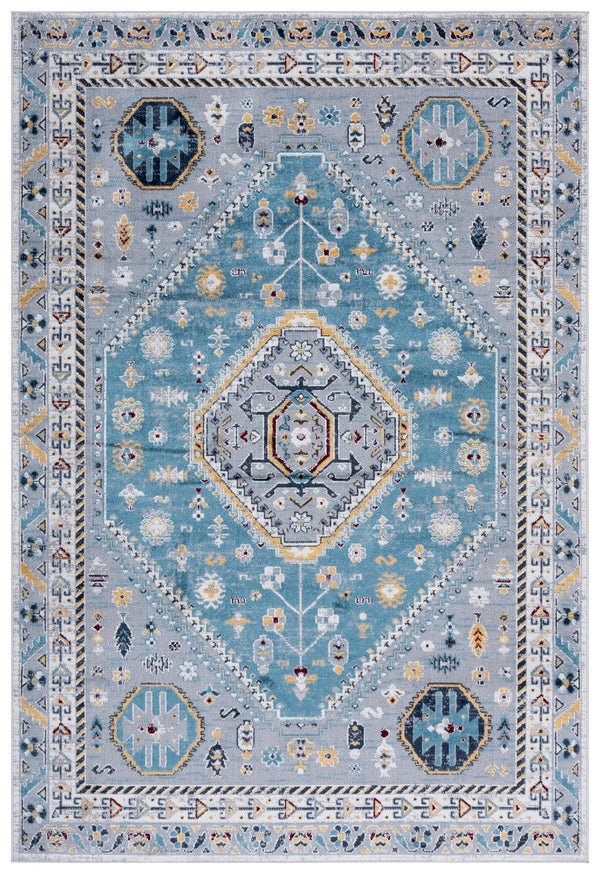 Safavieh Bayside Traditional Ivory And Beige Blue Runner Area Rug - Elegance Meets Easy Care For Any Space Blue ,Grey Polyester Bay118l-5