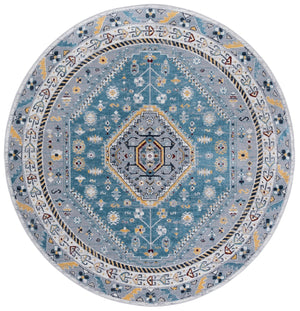 Safavieh Bayside Traditional Ivory And Beige Blue Runner Area Rug - Elegance Meets Easy Care For Any Space Blue ,Grey Polyester Bay118l-7r
