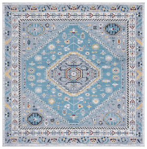 Safavieh Bayside Traditional Ivory And Beige Blue Runner Area Rug - Elegance Meets Easy Care For Any Space Blue ,Grey Polyester Bay118l-7sq