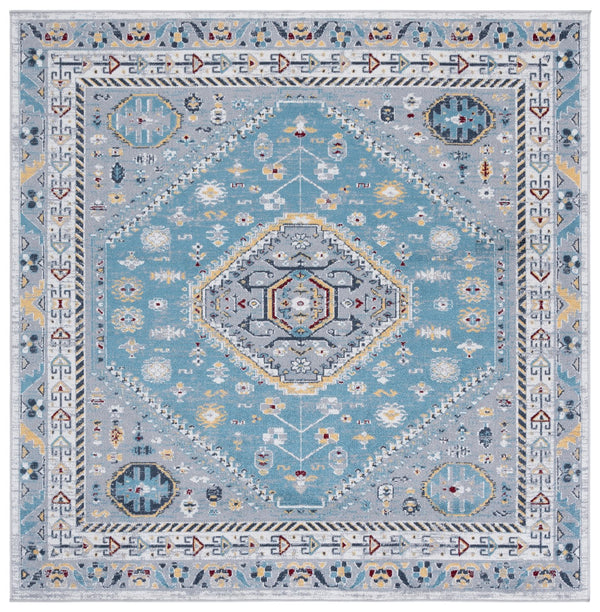 Safavieh Bayside Traditional Ivory And Beige Blue Runner Area Rug - Elegance Meets Easy Care For Any Space Blue ,Grey Polyester Bay118l-7sq