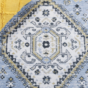 Safavieh Bayside Large Rectangle Area Rug - Elegant Turkish Design In Ivory With Blue And Pink Hues Blue ,Navy Polyester Bay118m-9
