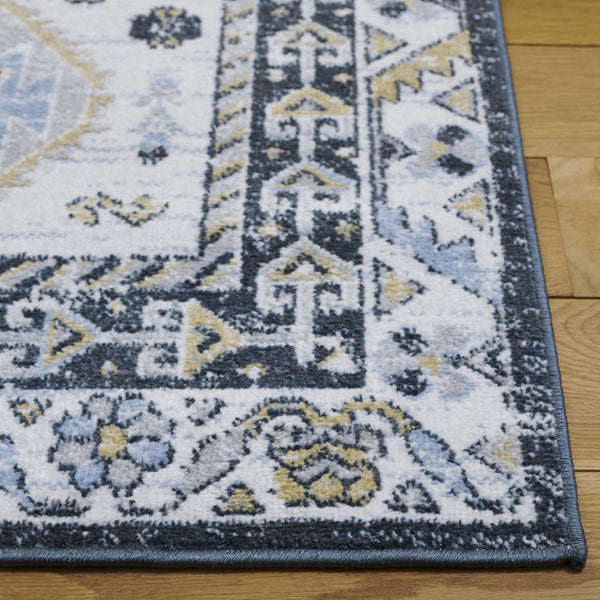 Safavieh Bayside Large Rectangle Area Rug - Elegant Turkish Design In Ivory With Blue And Pink Hues Blue ,Navy Polyester Bay118m-9