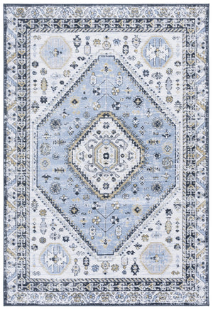 Safavieh Bayside Large Rectangle Area Rug - Elegant Turkish Design In Ivory With Blue And Pink Hues Blue ,Navy Polyester Bay118m-9
