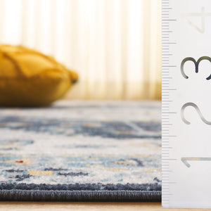 Safavieh Bayside Traditional Ivory And Beige Blue Runner Area Rug - Elegance Meets Easy Care For Any Space Navy ,Blue Polyester Bay118n-5