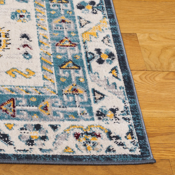 Safavieh Bayside Large Rectangle Area Rug - Elegant Turkish Design In Ivory With Blue And Pink Hues Navy ,Blue Polyester Bay118n-8