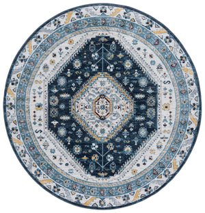 Safavieh Bayside Large Rectangle Area Rug - Elegant Turkish Design In Ivory With Blue And Pink Hues Navy ,Blue Polyester Bay118n-8
