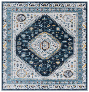 Safavieh Bayside Large Rectangle Area Rug - Elegant Turkish Design In Ivory With Blue And Pink Hues Navy ,Blue Polyester Bay118n-8