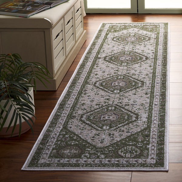Safavieh Bayside Large Rectangle Area Rug - Elegant Turkish Design In Ivory With Blue And Pink Hues Green ,Beige Polyester Bay118w-8
