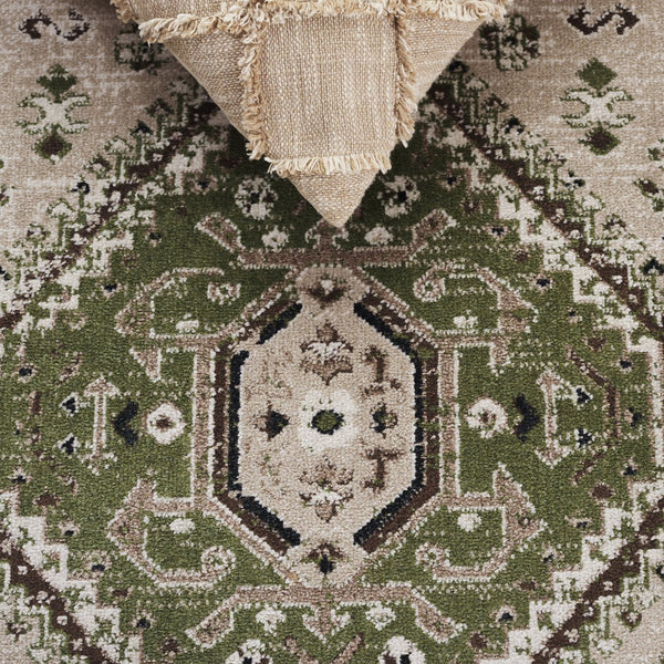 Safavieh Bayside Large Rectangle Area Rug - Elegant Turkish Design In Ivory With Blue And Pink Hues Green ,Beige Polyester Bay118w-8