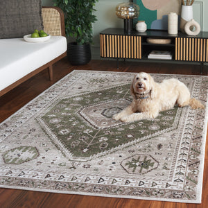 Safavieh Bayside Traditional Ivory And Beige Blue Runner Area Rug - Elegance Meets Easy Care For Any Space Green ,Ivory Polyester Bay118x-5