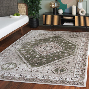 Safavieh Bayside Large Rectangle Area Rug - Elegant Turkish Design In Ivory With Blue And Pink Hues Green ,Ivory Polyester Bay118x-9